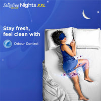 Stayfree Secure Nights XXL | 40 Pads| Cottony Soft Sanitary Pads for Women | Upto 100% leakage protection | Buy XXL at XL price | Absorbs 2x Faster with Wider Back |