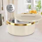 MILTON Curve Inner Stainless Steel Casserole Set of 3 (450 ml, 840 ml, 1300 ml), Ivory | BPA Free | MILTON Curve Inner Stainless Steel Casserole Set of 3 (450 ml, 840 ml, 1300 ml), Ivory | BPA Free |