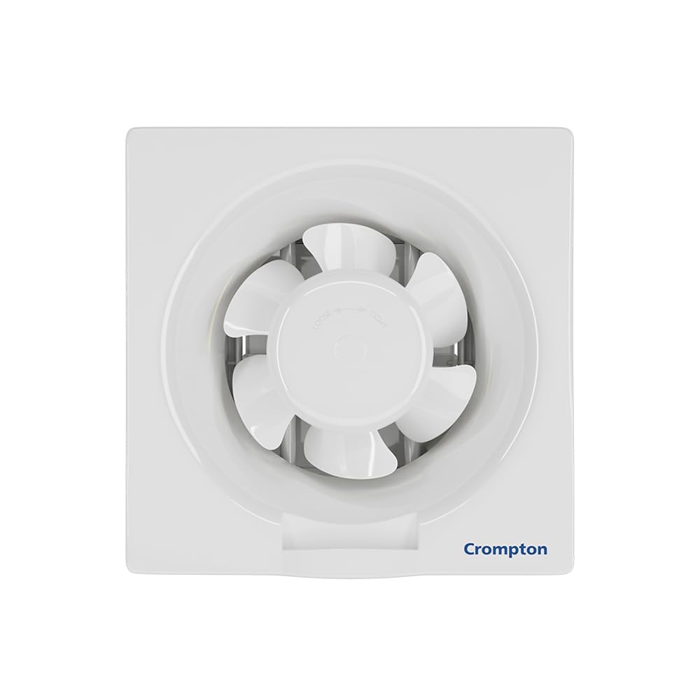 Crompton Brisk Air Plus 6 inch Kitchen/Bathroom/Office Exhaust (Ventilation) Fan | Automatic Dust Protection Shutters | 275 CMH Powerful Air Suction | Rust..