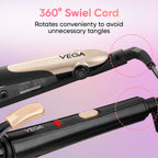 Vega Miss Dazzle Styling Set for Women, Hair Straightener with Ceramic Coated Plates & Curler Combo 19 MM Barrel Hair