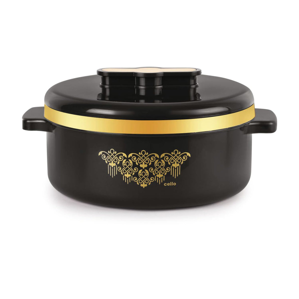 CELLO Exotic Insulated Roti Casserole Hot Pot Case 2500 ml, Black |