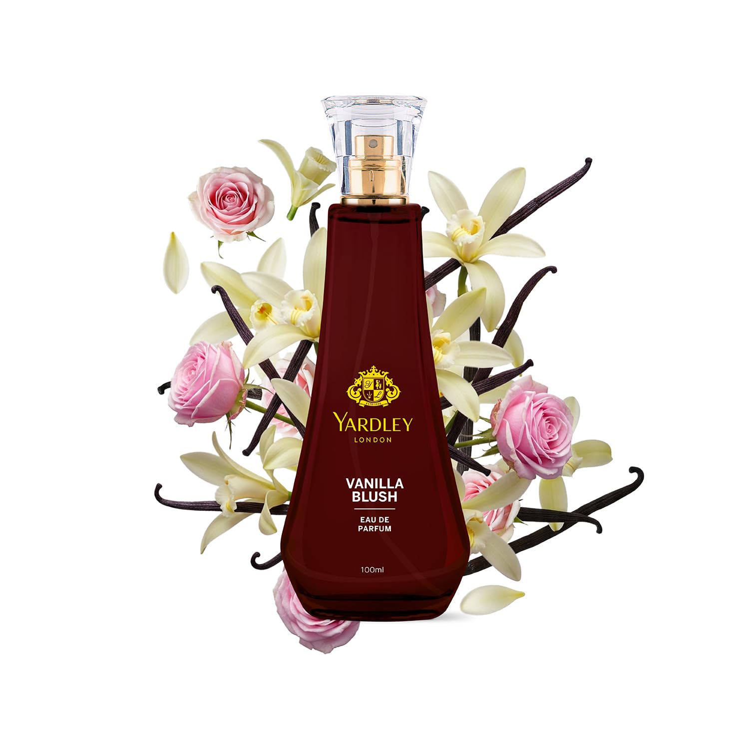 Yardley London Vanilla Blush Eau De Parfum (EDP) for Women, 100ml – Natural Essential Oils, Sweet Gourmand Perfume | Vanilla & Rose Fragrance