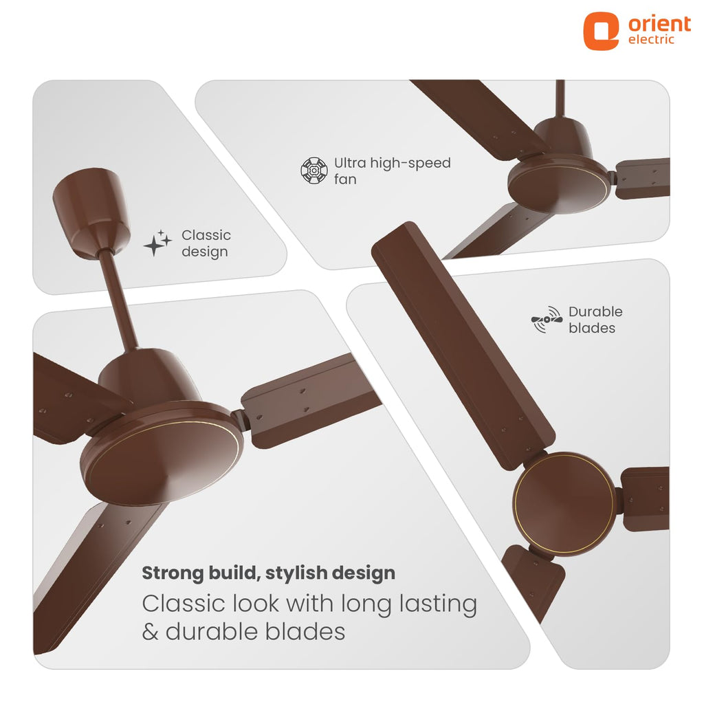 Orient Electric 1200mm Apex Cruise Ceiling Fan for Home | BEE 1 Star Rated Energy Efficient Fan|Outstanding Performance | 2 Years Warranty by Orient | Galaxy Brown