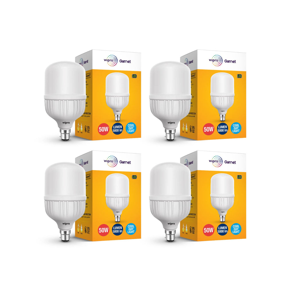 wipro Garnet 50w LED High Wattage Bulb pack of 4 (coolwhite)