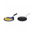 Hawkins Futura Hard Anodised Tawa, 26cm, Black & Futura Non-Stick Dosa Tava, 28 cm, Black Combo