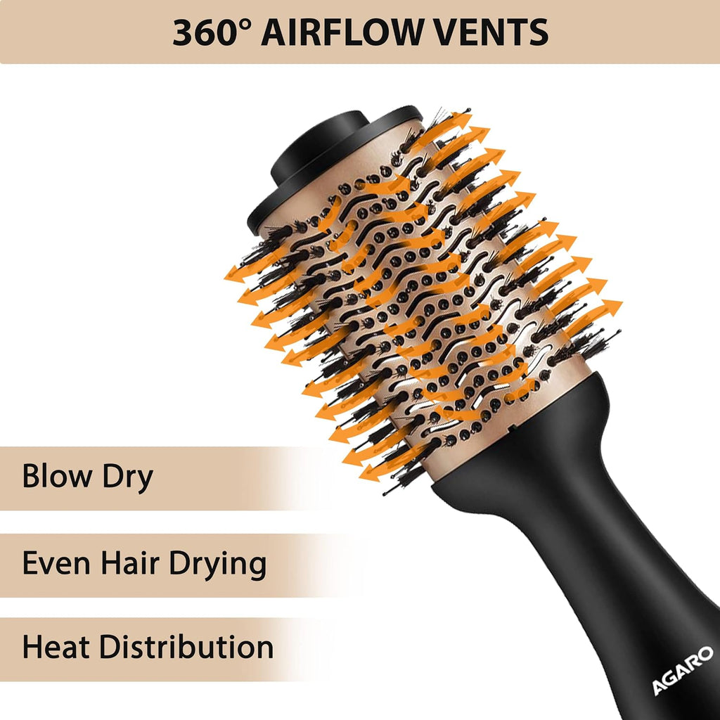 AGARO HSB2107 Hair Straightening Comb, 5 Heat Settings, Hair Straightener, Black, 33627 & 1200 ..