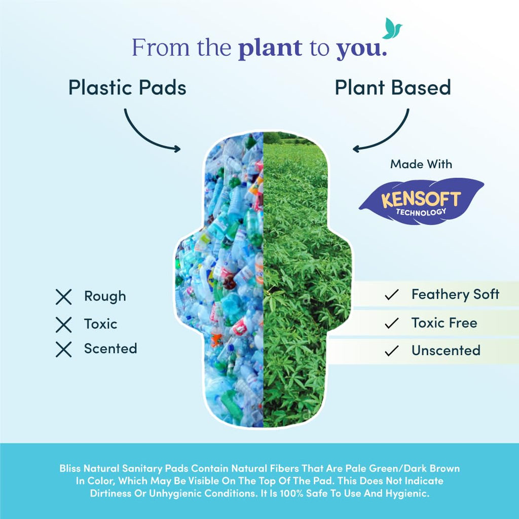 BLISSNATURAL Ultra Soft Sanitary Pads XXL | Pack of 34