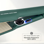 VEGA PROFESSIONAL Pro Ceramic Micro Crimp Hair Crimper with Ultra Fast Heatup, 5 Temperature Settings, 60 Min Auto Switch Off for Salon, Professional Hair Crimper, Green (VPPMS-11)
