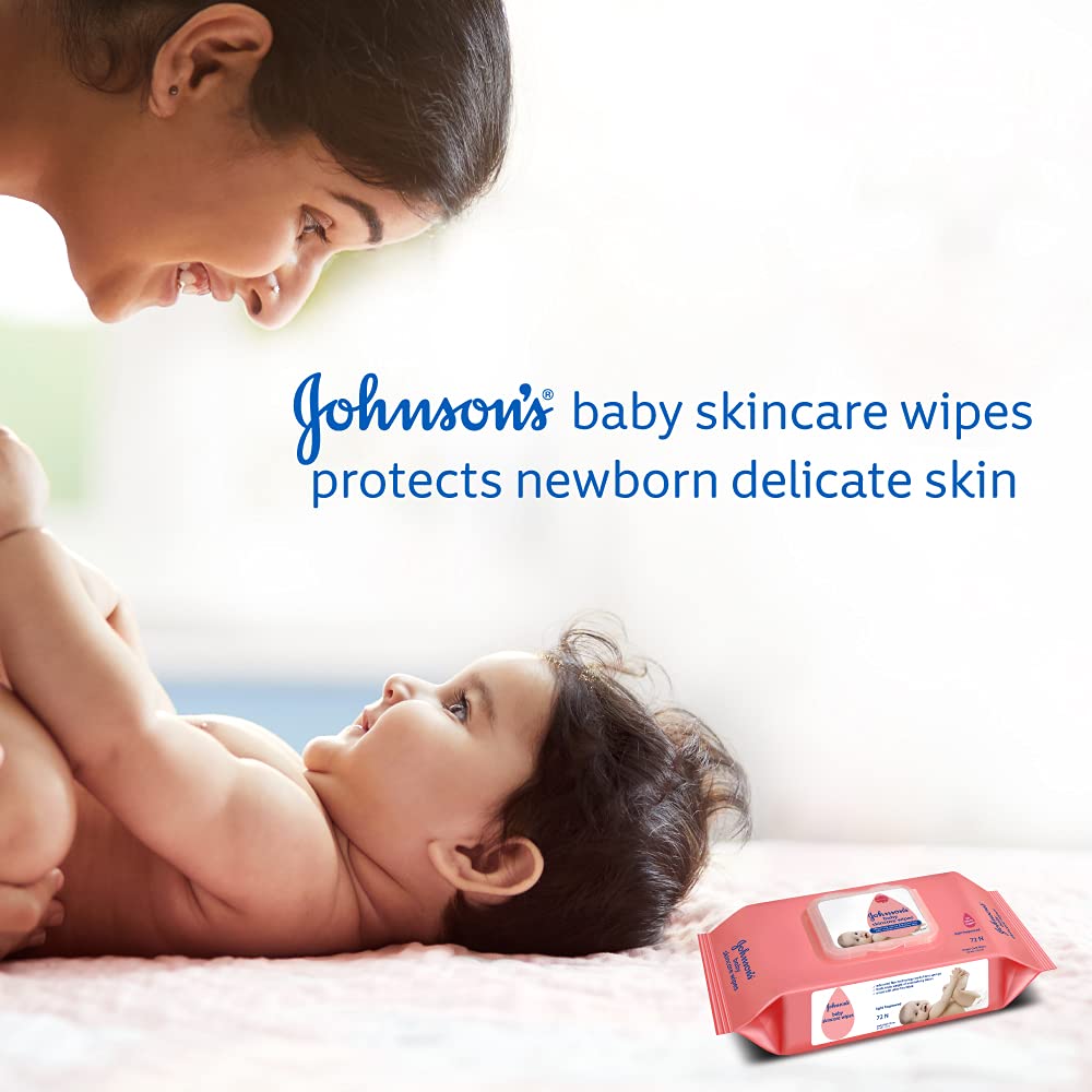 Johnson's Baby Wet Wipes | 144 Wipes | Alcohol & Soap Free | Prevents Rashes & Redness | with 3X Moisturising Lotion | As Mild as Pure Water |...