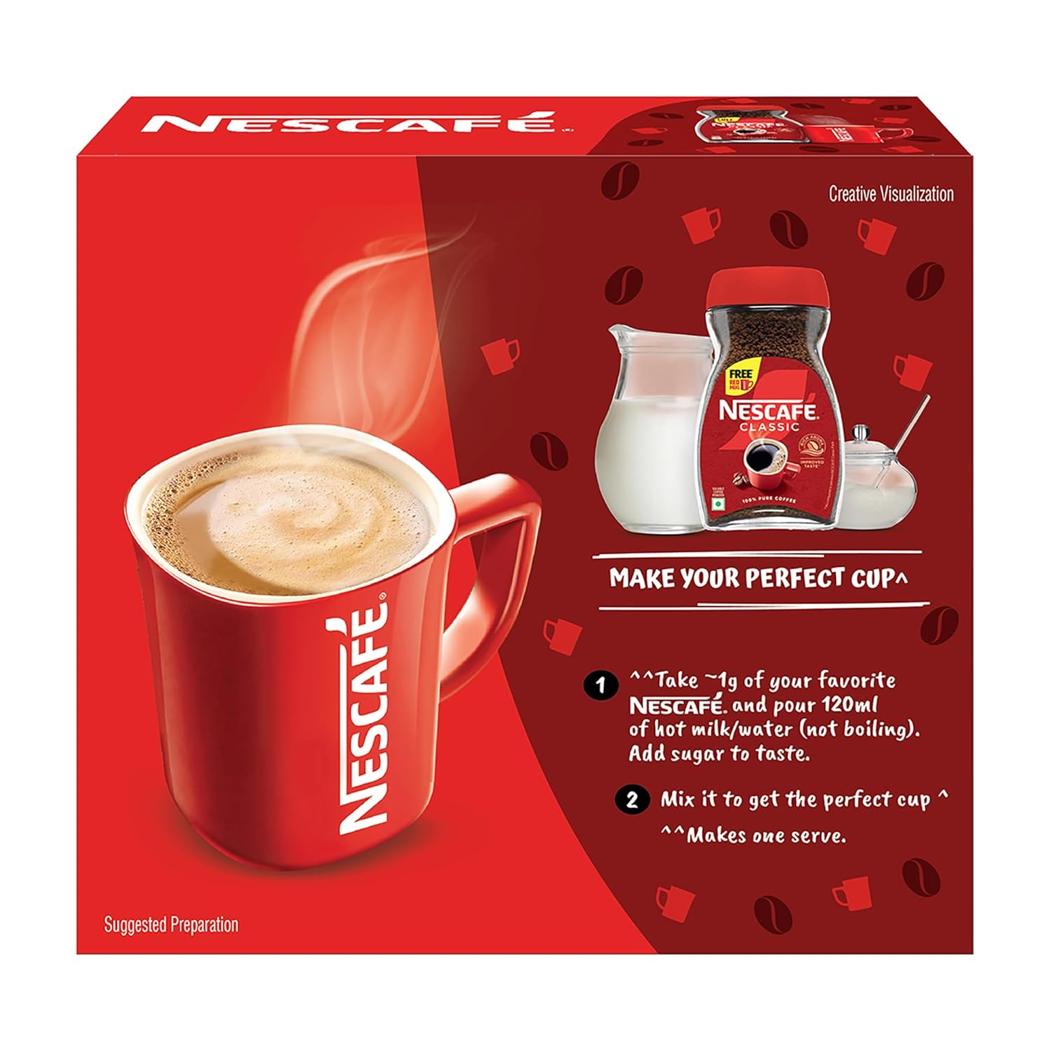 Nescafé Classic Instant Coffee Powder, 180g Jar with free red mug