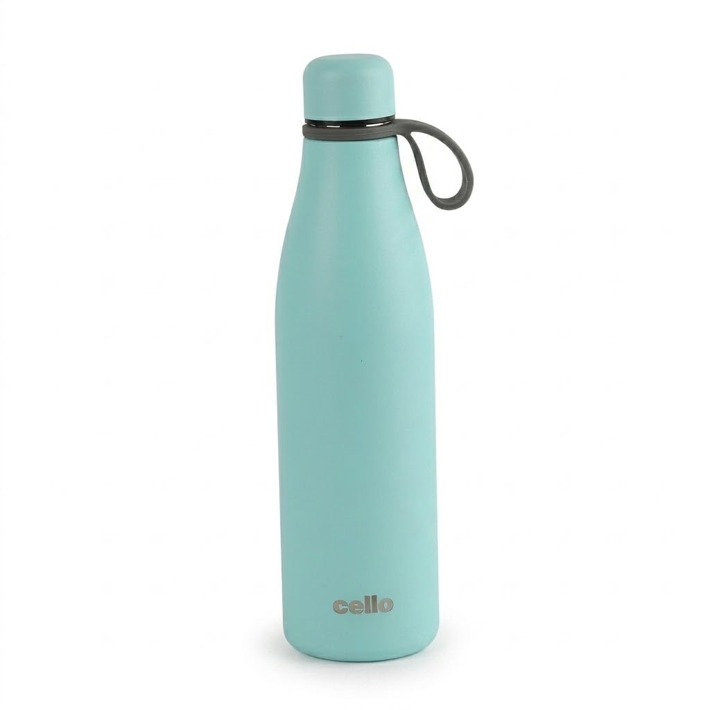 CELLO Duro Oxy Stainless Steel Flask 900ml Sky Blue | Easy to Pour & Fill, Spill Proof Leakproof Vacuum Insulated Hot and Cold Thermos Water Bottle for School Kids, College Office Gym Biking & Travel