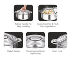 MILTON Galaxia 2500 Insulated Stainless Steel Casserole, 2.45 L