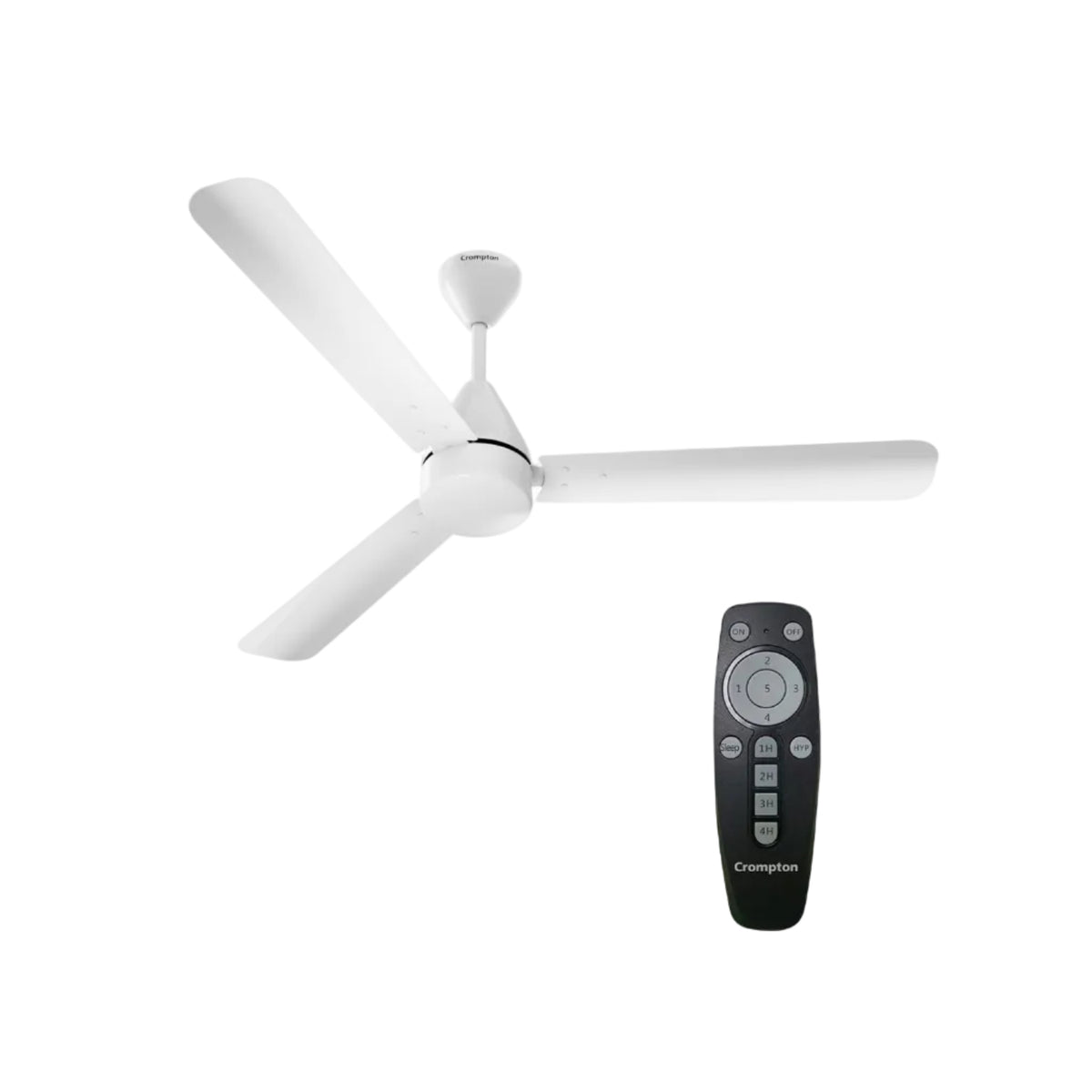 Crompton Energion Hyperjet 1200mm BLDC Ceiling Fan | Point Anywhere Remote Control | BEE 5 Star Rated Energy Efficient | Superior Air Delivery | Anti-Rust | 2 Year Manufacturer Warranty | Opal White