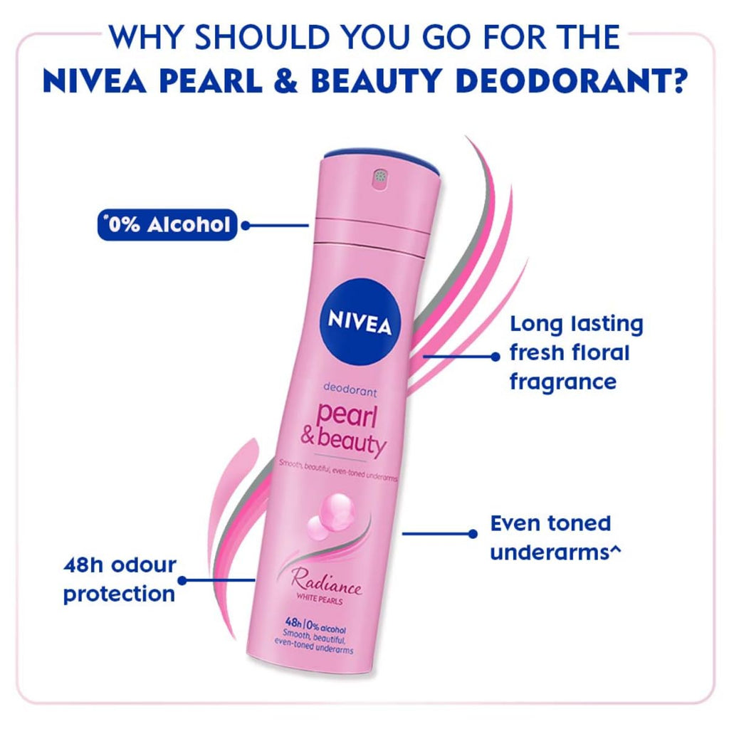 Nivea Female Pearl & Beauty Radiance Citrus Scent Liquid Deodorant 150 Ml | For Eventoned Smooth & Beautiful Underarms, Pack Of 1