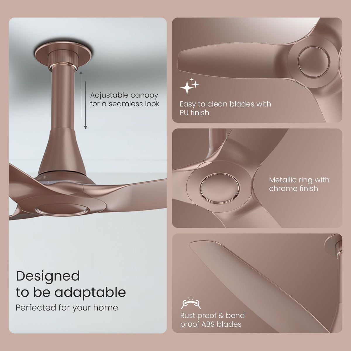Orient Electric Newly Launched Aeroquiet Neu 1230mm Ceiling Fan for Home| BEE 2 Star Rated Energy Efficient Fan | Rust-proof ABS blade |2 Years Warranty by...