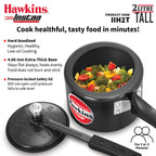 Hawkins 2 Litre Instaa Pressure Cooker, Induction Inner Lid Cooker, Tall Body Hard Anodised Cooker, Black (IIH2T)