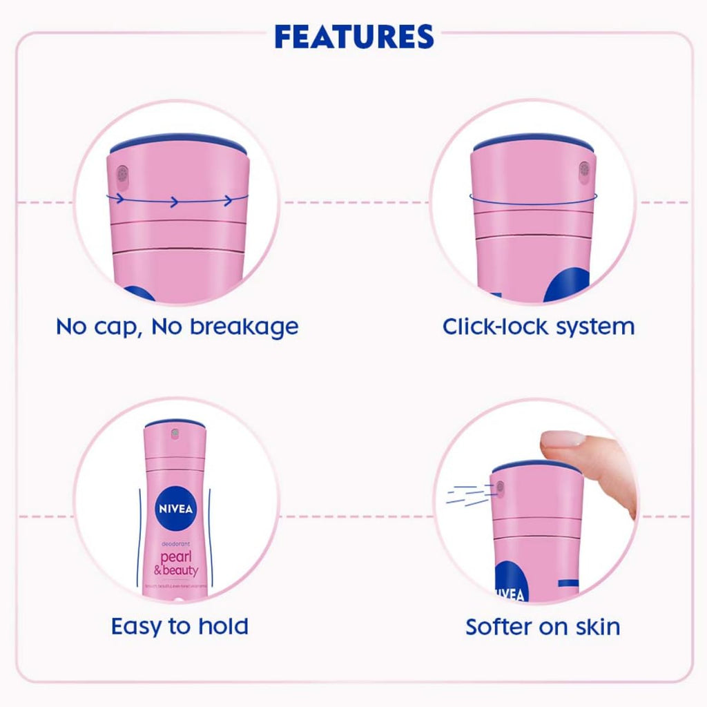 Nivea Female Pearl & Beauty Radiance Citrus Scent Liquid Deodorant 150 Ml | For Eventoned Smooth & Beautiful Underarms, Pack Of 1
