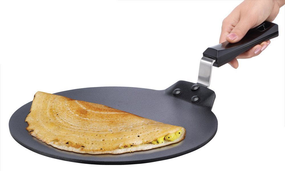 Hawkins Futura Hard Anodised Tawa, 26cm, Black & Futura Non-Stick Dosa Tava, 28 cm, Black Combo