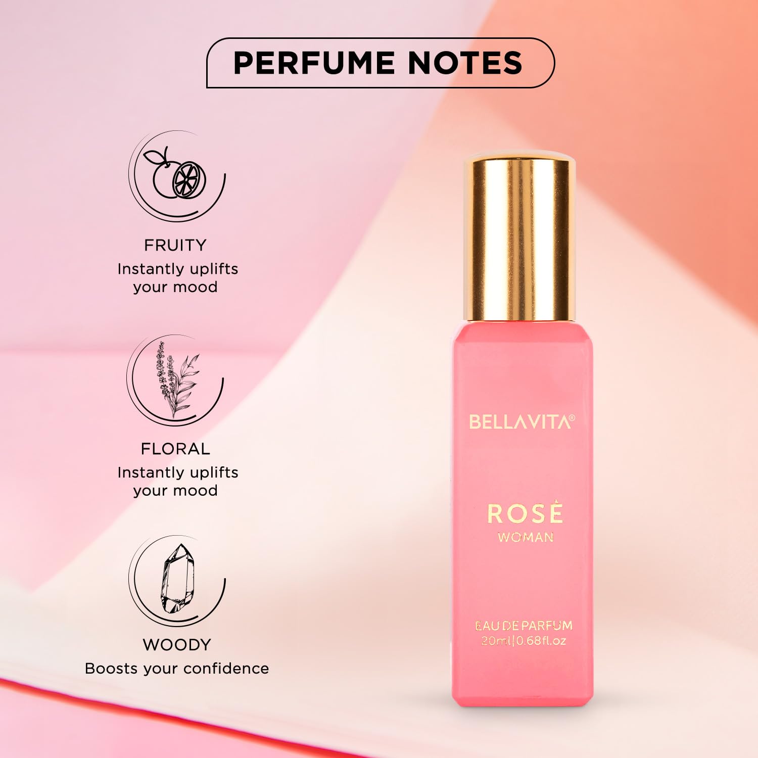 Bella Vita Luxury Organic Luxury Rose Woman Eau De Parfum Liquid Perfume for Women with Woody Rose, Jasmine, Black Currant, Vanilla & Amber | Long...