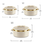 MILTON Curve Inner Stainless Steel Casserole Set of 3 (450 ml, 840 ml, 1300 ml), Ivory | BPA Free | MILTON Curve Inner Stainless Steel Casserole Set of 3 (450 ml, 840 ml, 1300 ml), Ivory | BPA Free |