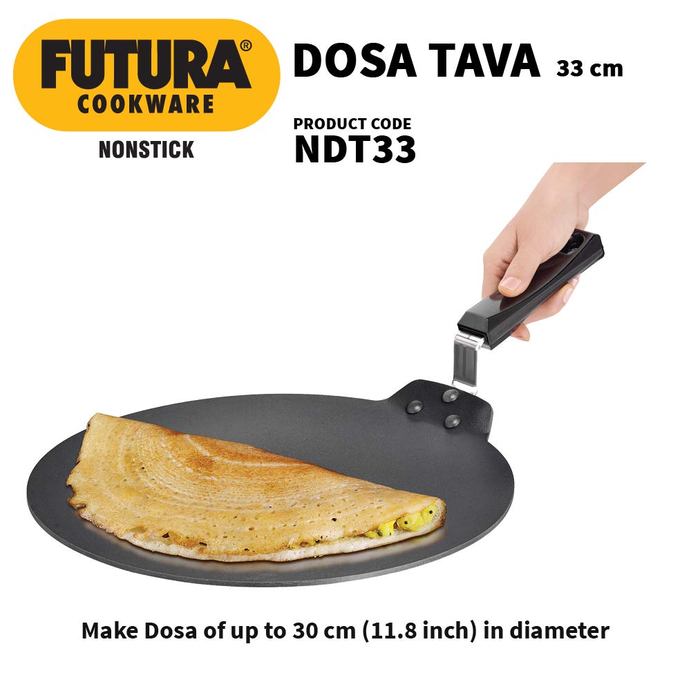 Hawkins Futura Nonstick Dosa Tava, Diameter 33 cm, Thickness 4.88 mm (NDT33)