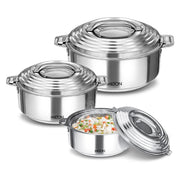 MILTON Galaxia Set of 3 Insulated SS Casserole (1.2, 2.09, 2.45 L)