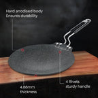 Prestige Durastone 33cm Hard Anodised Non-Stick Dosa Tawa| 6 Layer Non-Stick Coating| Gas and Induction Compatible|