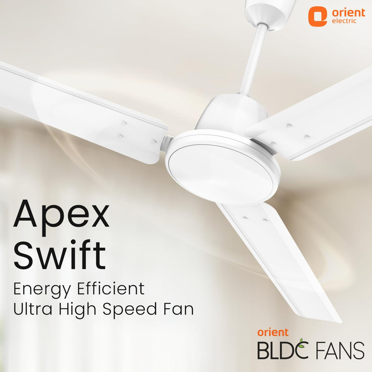 Orient Electric Apex Swift 1200mm BLDC Ceiling Fan with Remote | BEE 5 Star Rated | High Speed, Energy Saving Motor | 210 CMM Air Delivery | Inverter...