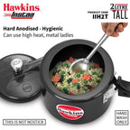 Hawkins 2 Litre Instaa Pressure Cooker, Induction Inner Lid Cooker, Tall Body Hard Anodised Cooker, Black (IIH2T)