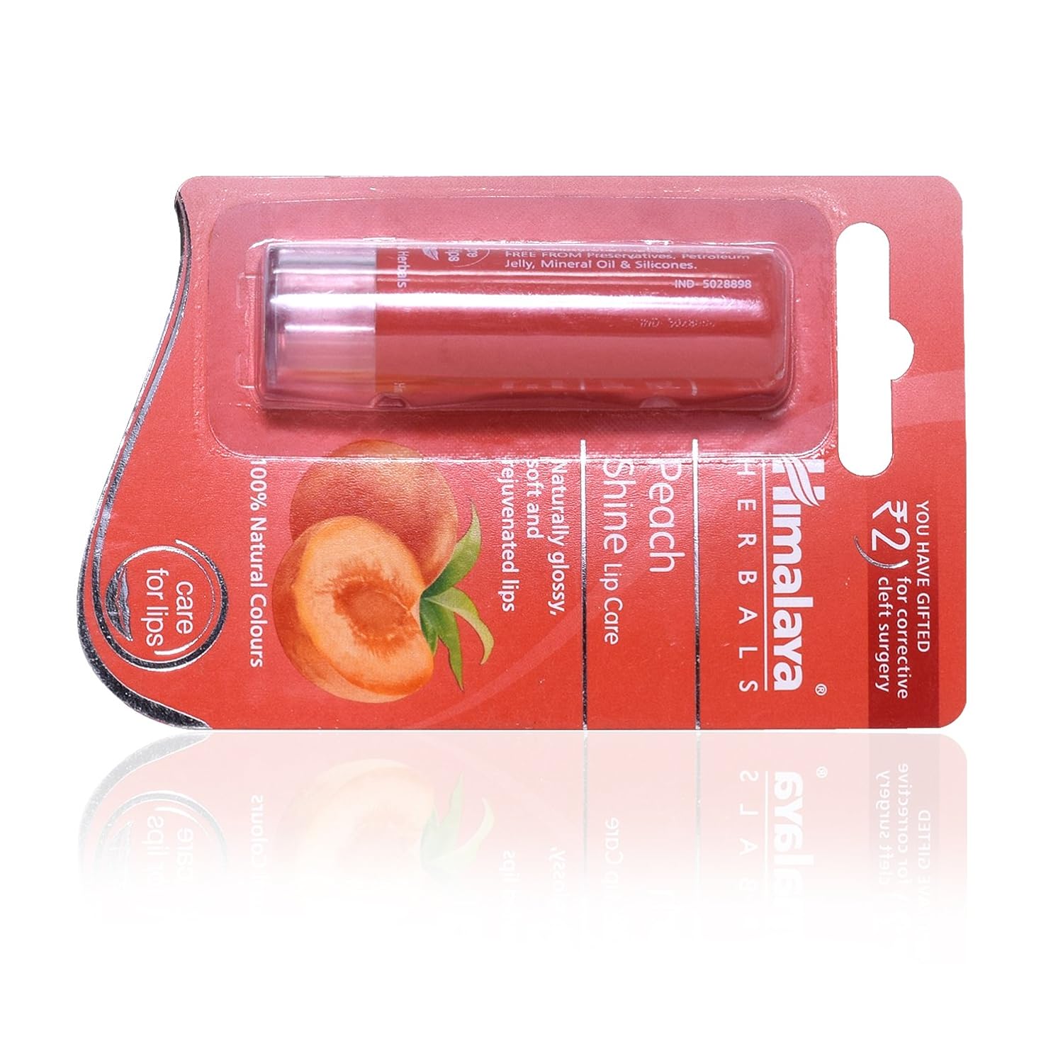 Himalaya Lip Balm, Glossy Finish - Peach Shine, 4.5g