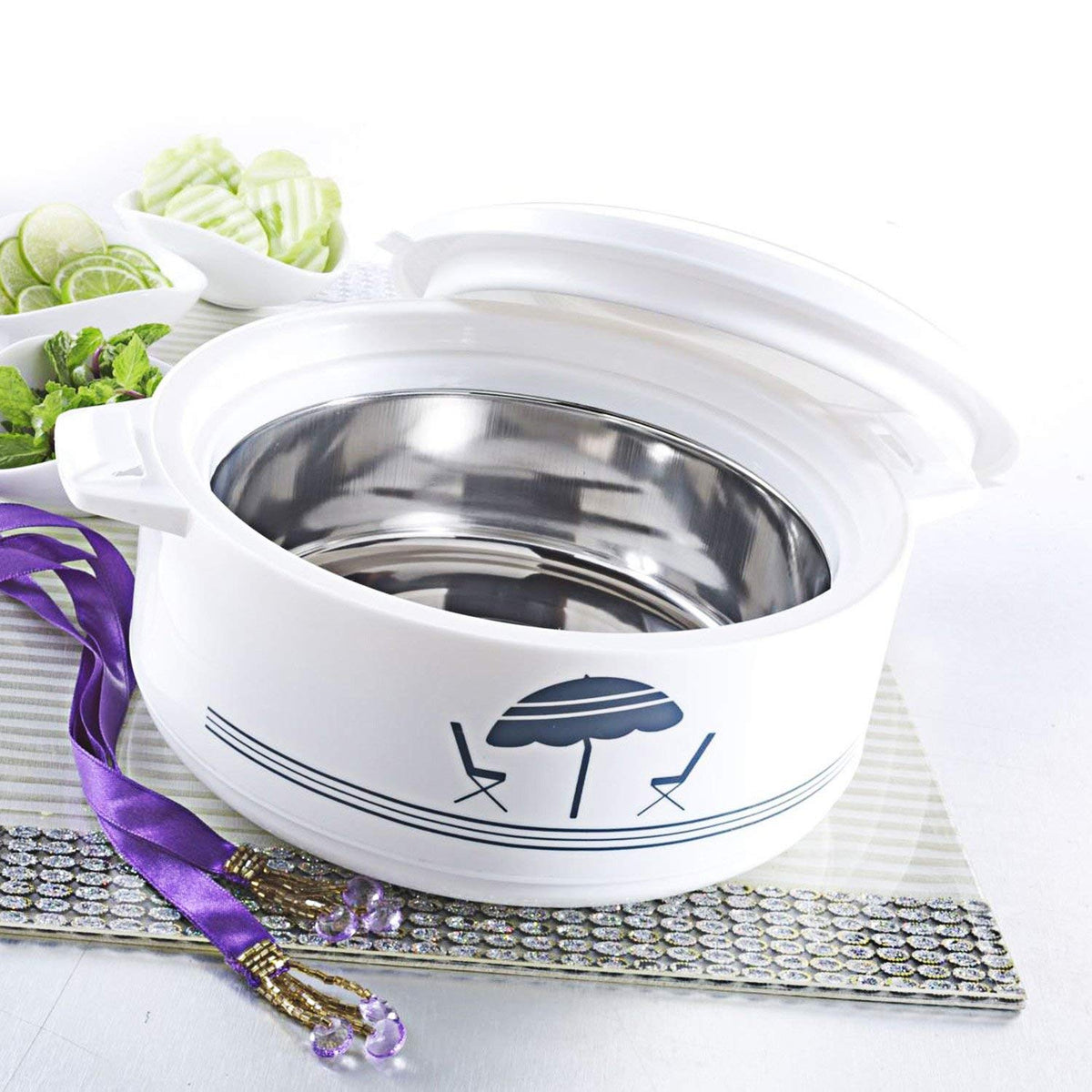 CELLO Chef Plastic Casserole, 1.5 litres, White
