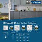 Crompton Brisk Air Plus 6 inch Kitchen/Bathroom/Office Exhaust (Ventilation) Fan | Automatic Dust Protection Shutters | 275 CMH Powerful Air Suction | Rust..