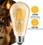 Gesto 4W E27 Base Filament Bulbs/Edison Hanging Light Bulb Warm White 2700K Antique Vintage Filament Light Bulbs-Pack of 1, LED