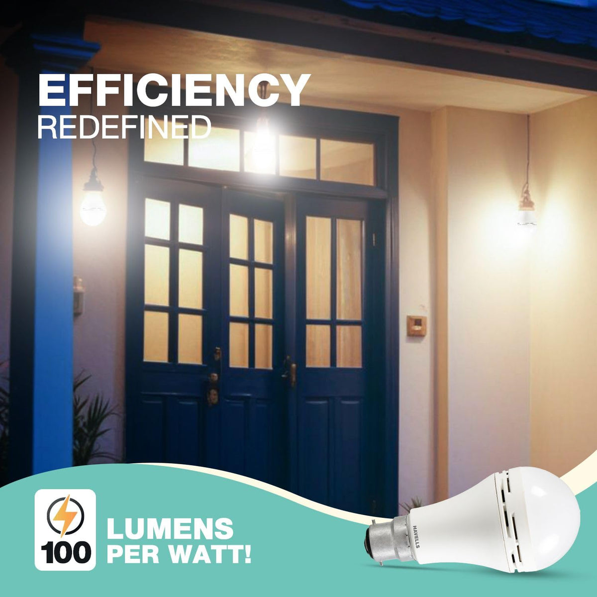 HAVELLS 8.5w LED Emergency Bulb | Shatter Resistant |Cool Day White (6500K) | B22 LED Bulb Base | Inverter Bulb for home,4 Hours battery back up| Li-ion Battery | Over charging Protection (PACK OF 10)