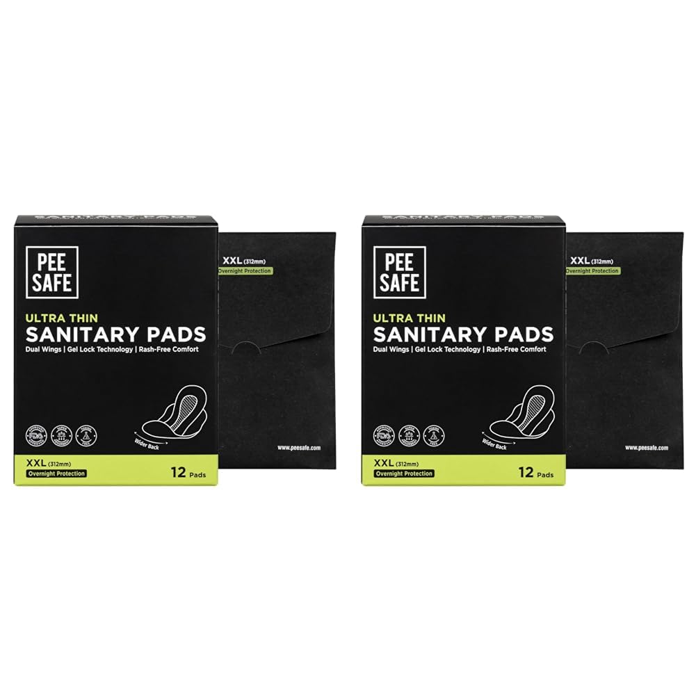 PEESAFE Ultra Thin Sanitary Pads For Women | 12 Pads For Rash Free Periods | Cottony Soft Sanitary Napkins For Ultra Comfort | Dual Wings | Toxin Free |...