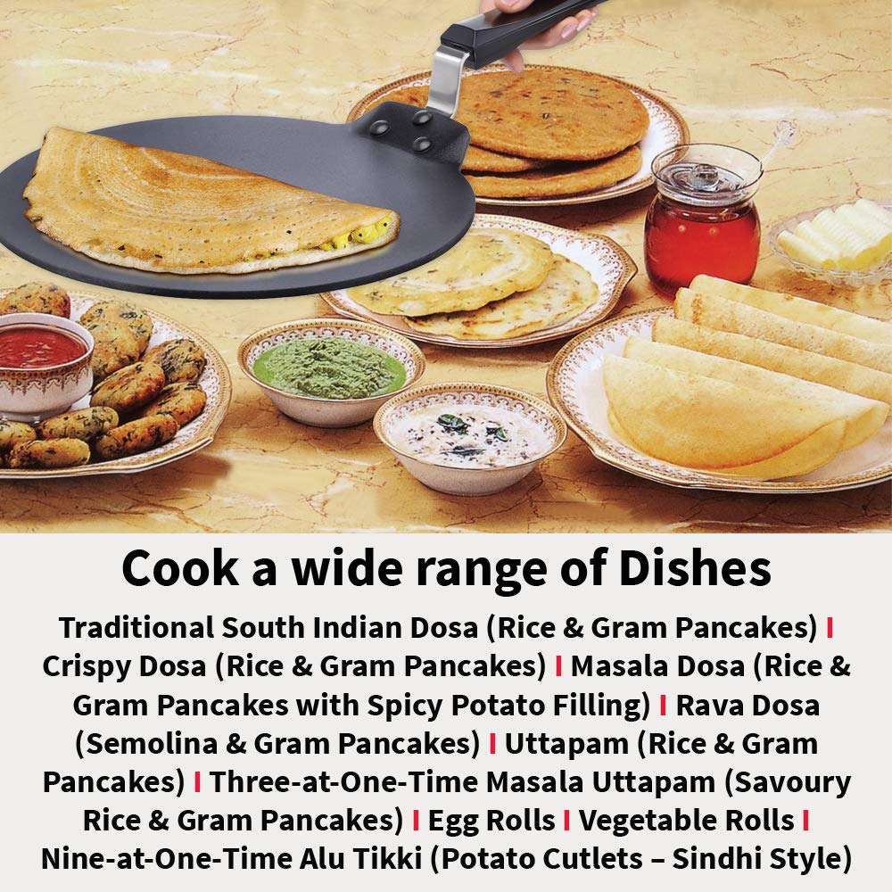 Hawkins Futura Nonstick Dosa Tava, Diameter 33 cm, Thickness 4.88 mm (NDT33)