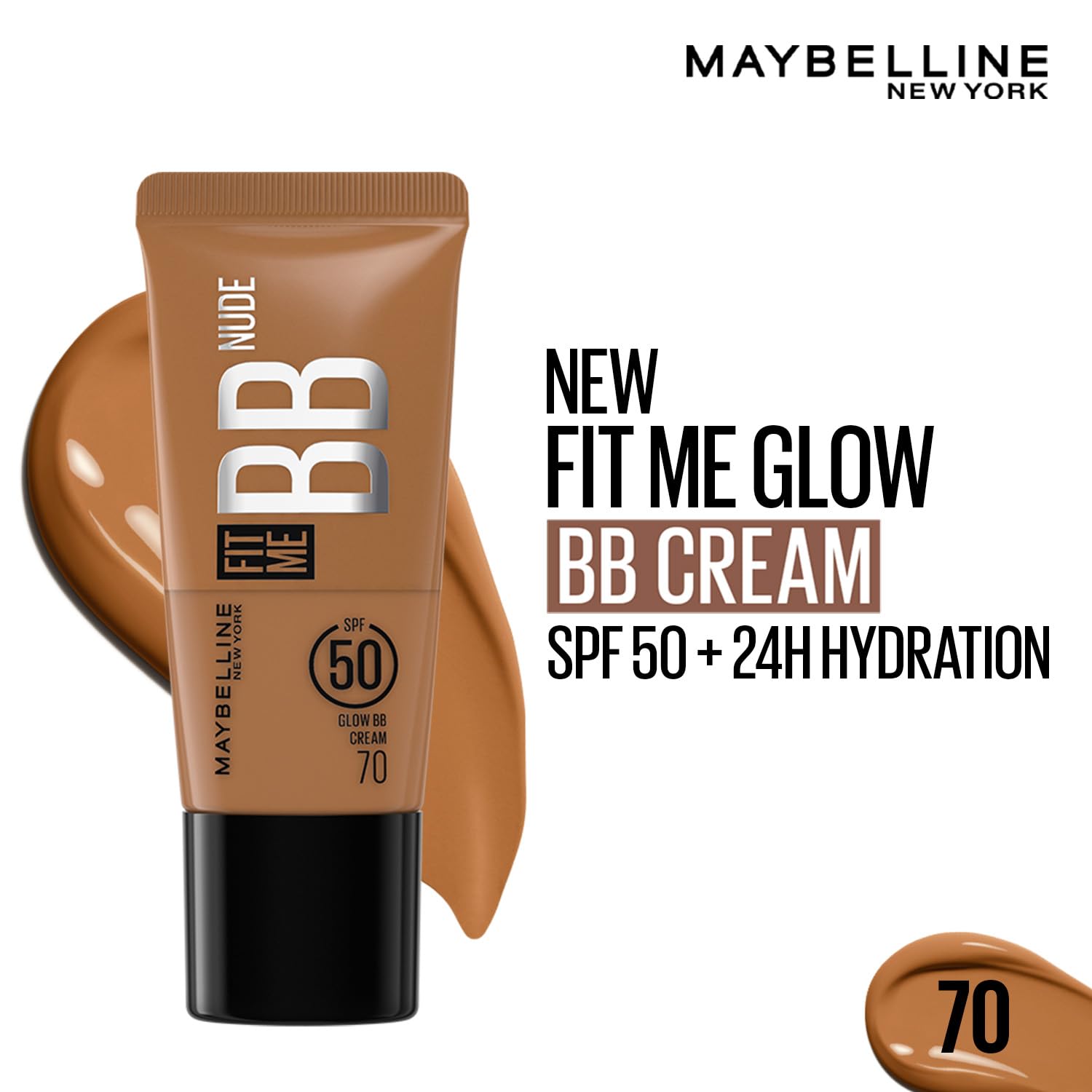 Maybelline New York Fit Me BB Nude Glow BB Cream, 70