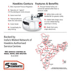 Hawkins 5 Litre Contura Pressure Cooker, Handi Inner Lid Cooker, Silver (HC50), Aluminium