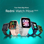 REDMI Watch Move 1.85 Premium AmoLED,14 Day Battery,Best Accuracy,Dual Core Processor Smartwatch (Black Drift Strap, Free Size)