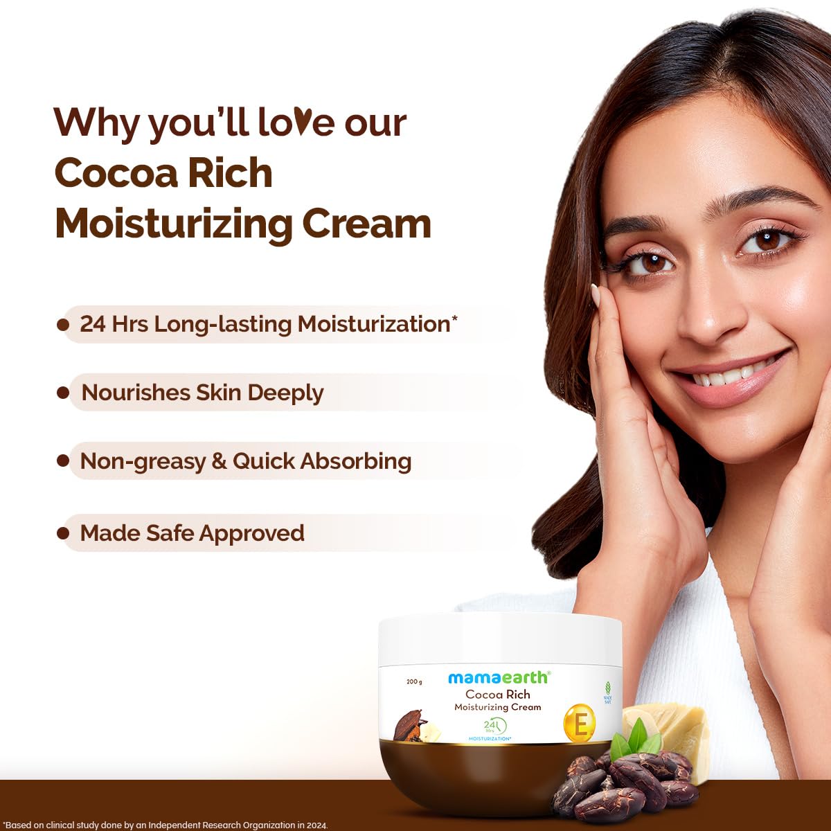Mamaearth Cocoa Rich Moisturizing Cream with Cocoa Butter & Vit E for Deep Nourishment 200g