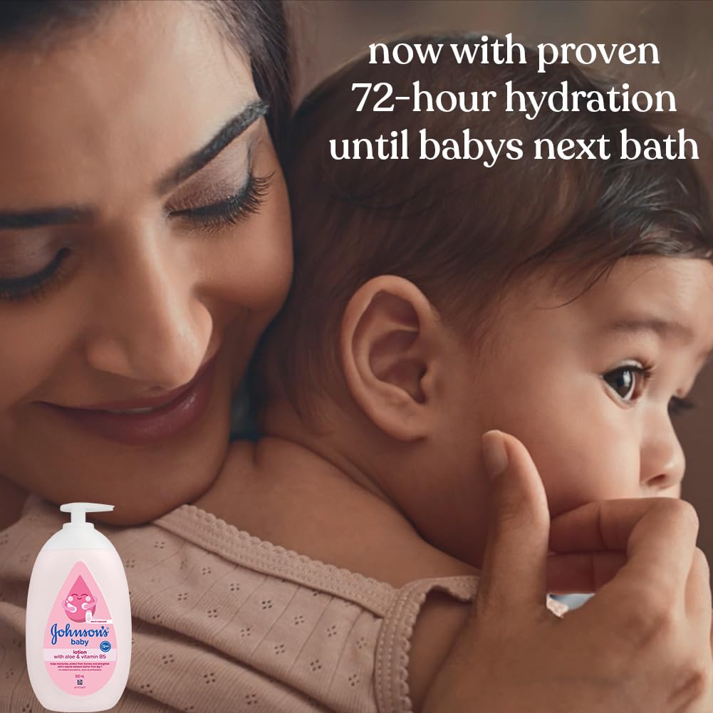 Johnson's Baby Lotion 500ml | With Aloe & Vitamin B5 | Helps Moisturise & Protect Baby's Skin from Dryness | Strengthens Skin's Natural Moisture Barrier | All Skin Types Including Sensitive Skin