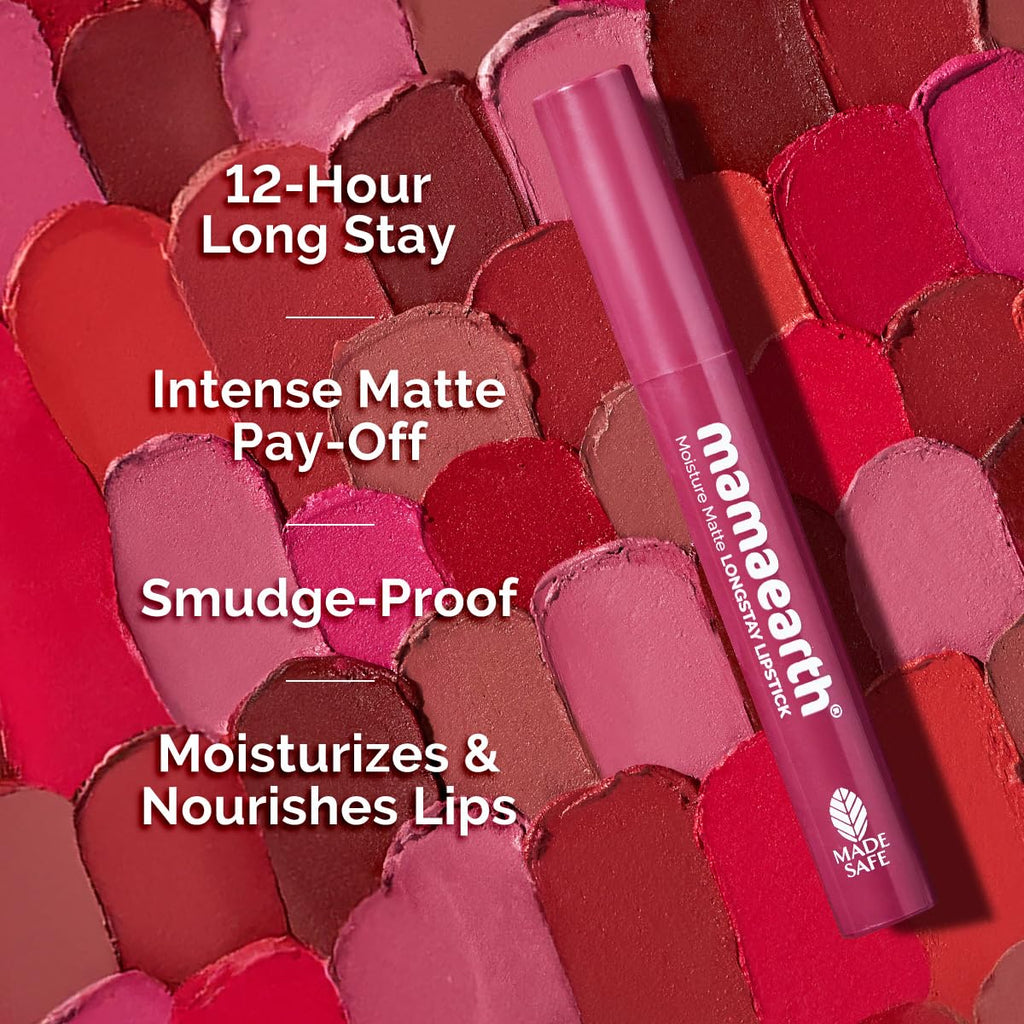 Mamaearth Moisture Matte Longstay Lipstick,2g