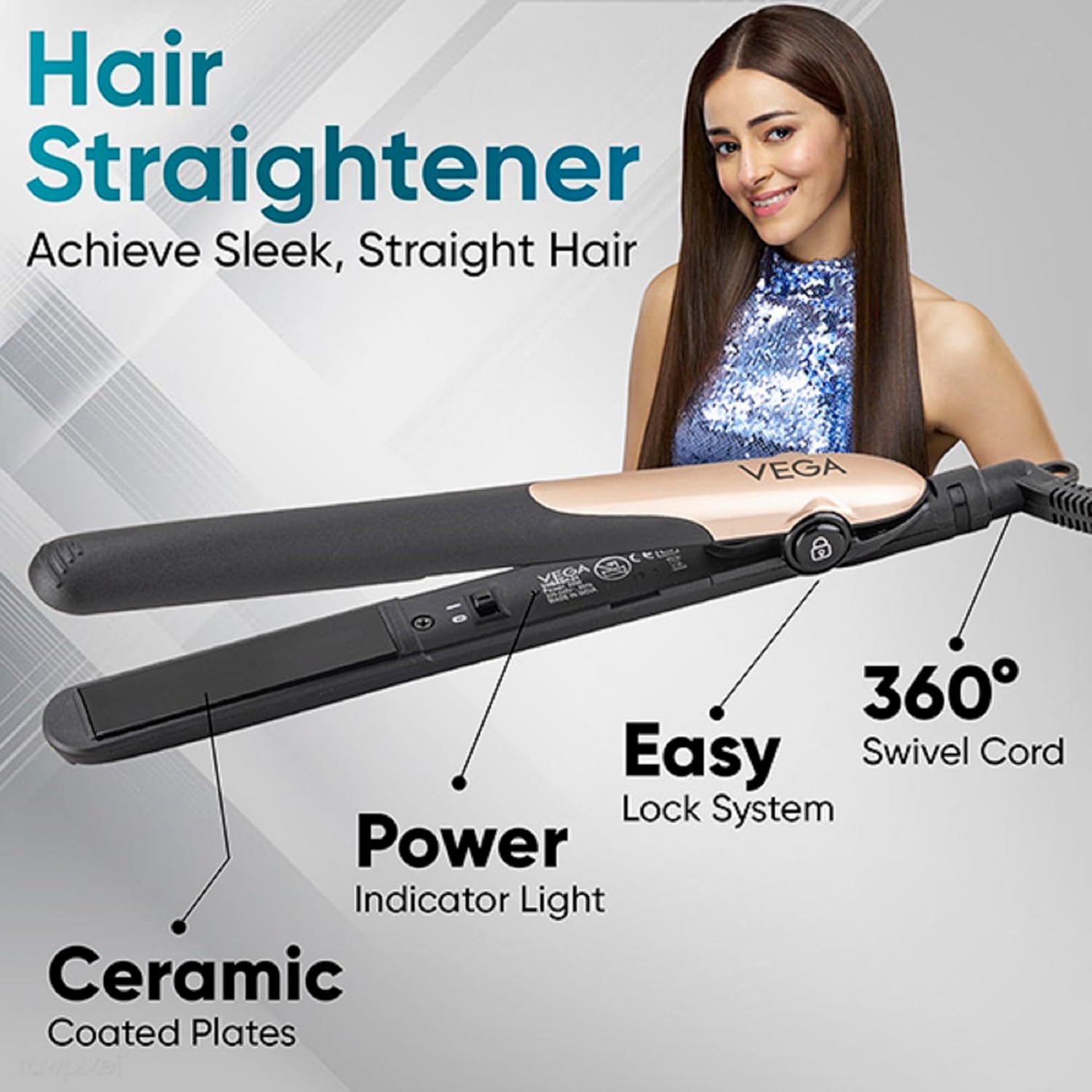 Vega Miss Versatile Styling Set Straightener, Curler & Dryer Gift Combo for Women, 1000W Hair Dryer with 2 Head/Speed Setting, Hair Straightener &...
