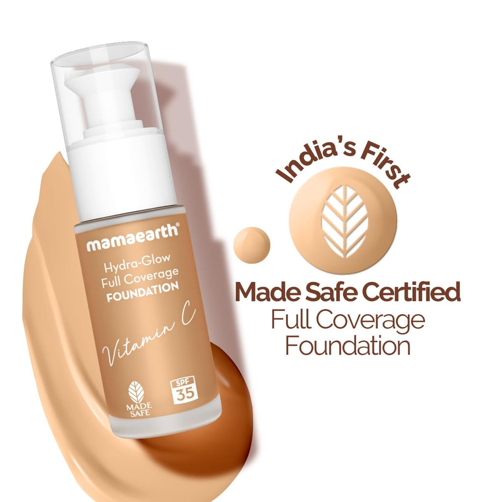 Mamaearth Hydra-Glow Full Coverage Dewy Finish Liquid Foundation With Vitamin C & Turmeric- 30 Ml