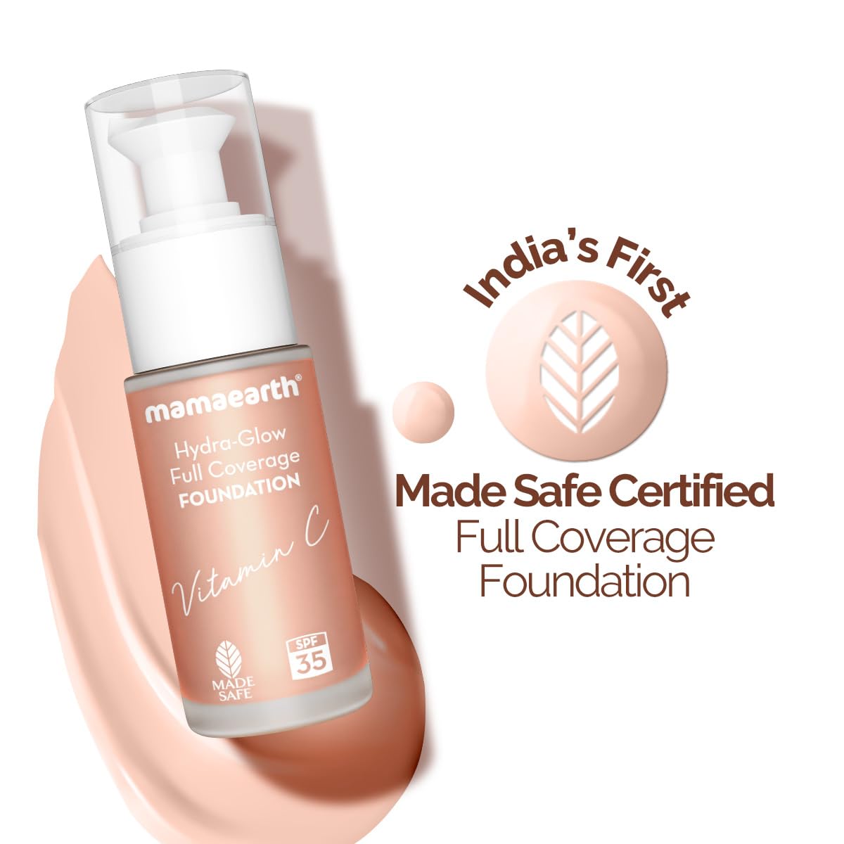 Mamaearth Hydra-Glow Full Coverage Dewy Finish Liquid Foundation With Vitamin C & Turmeric- 30 Ml