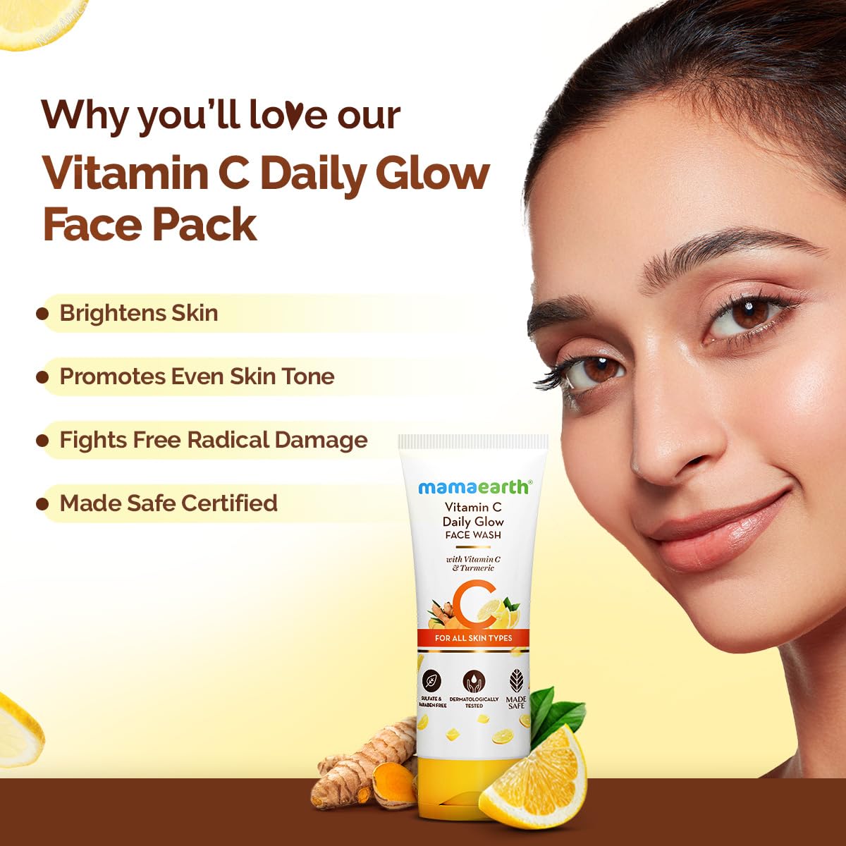 Mamaearth Vitamin C Face Wash with Vitamin C and Turmeric for Skin Illumination - 100 ml