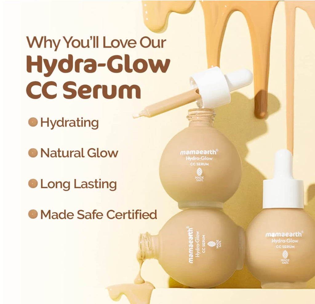 Mamaearth Hydra-Glow CC Serum with Vitamin C & Hyaluronic Acid - Peach - 30 ml