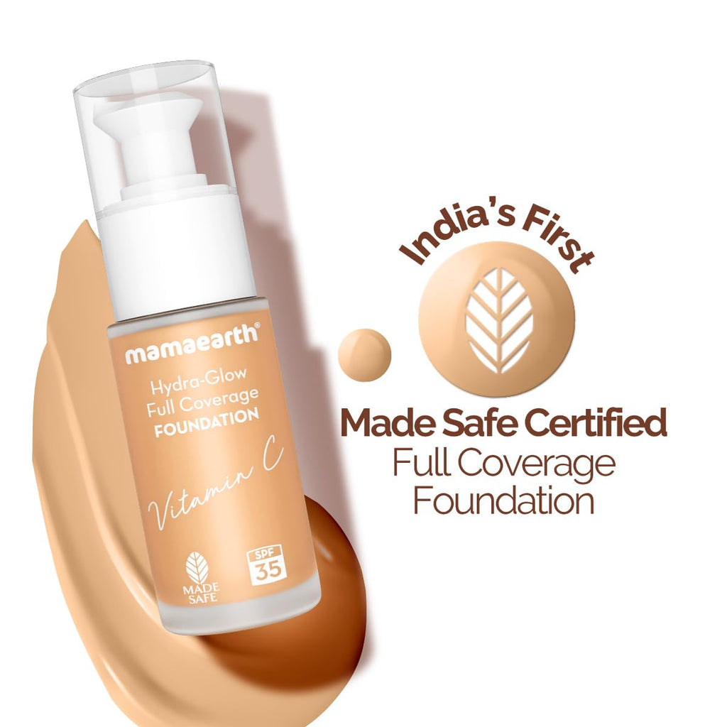 Mamaearth Hydra-Glow Full Coverage Dewy Finish Liquid Foundation With Vitamin C & Turmeric- 30 Ml