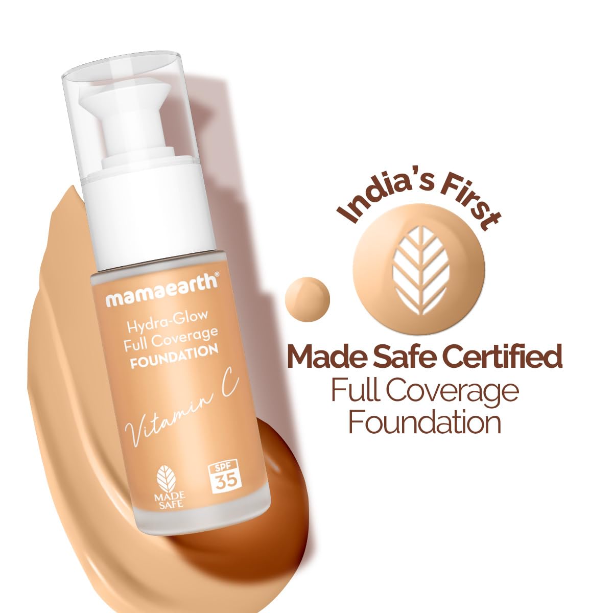 Mamaearth Hydra-Glow Full Coverage Dewy Finish Liquid Foundation With Vitamin C & Turmeric- 30 Ml