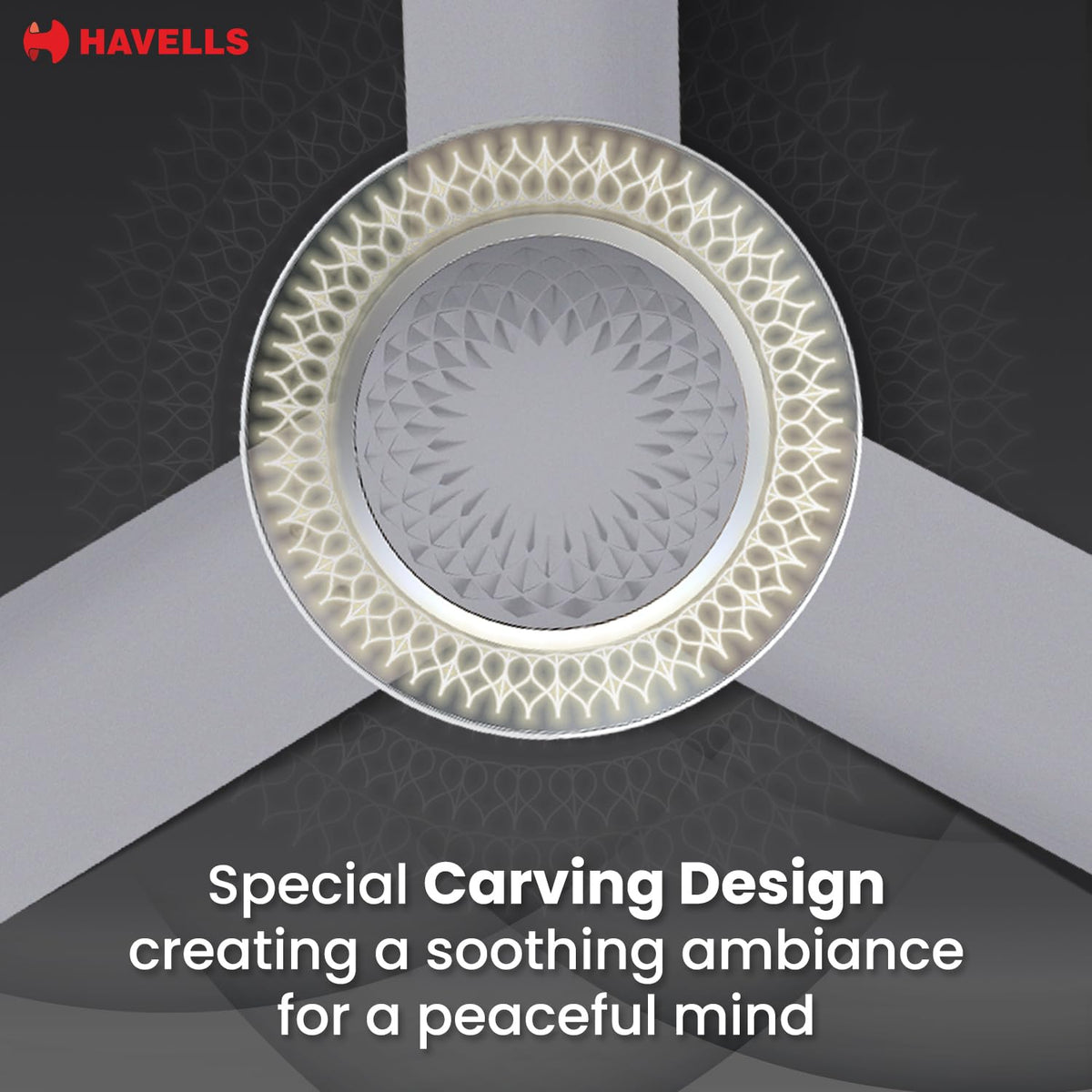 Havells CERA BLDC 1200mm Premium Underlight Ceiling Fan with 100% Pure Copper| Reverse Rotation | Remote Controlled | Watt: 35|Air Flow: 225 cmm|Speed: 350...